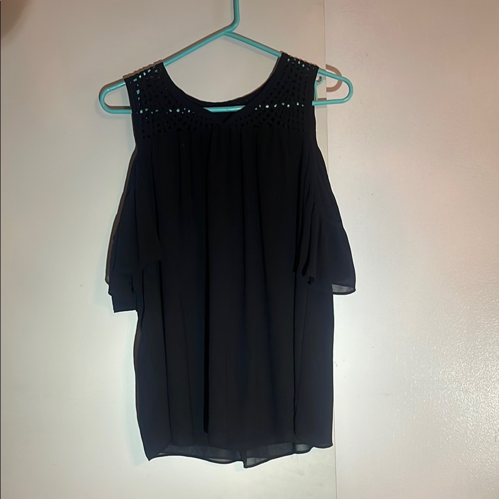 Elegant Black Cold Shoulder Top